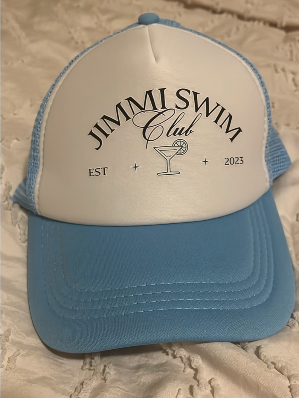 Club Trucker Cap - Light Blue & White